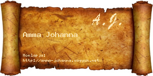 Amma Johanna névjegykártya